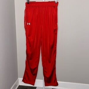 Under Armour Red Loose Athletic Pants Size Medium